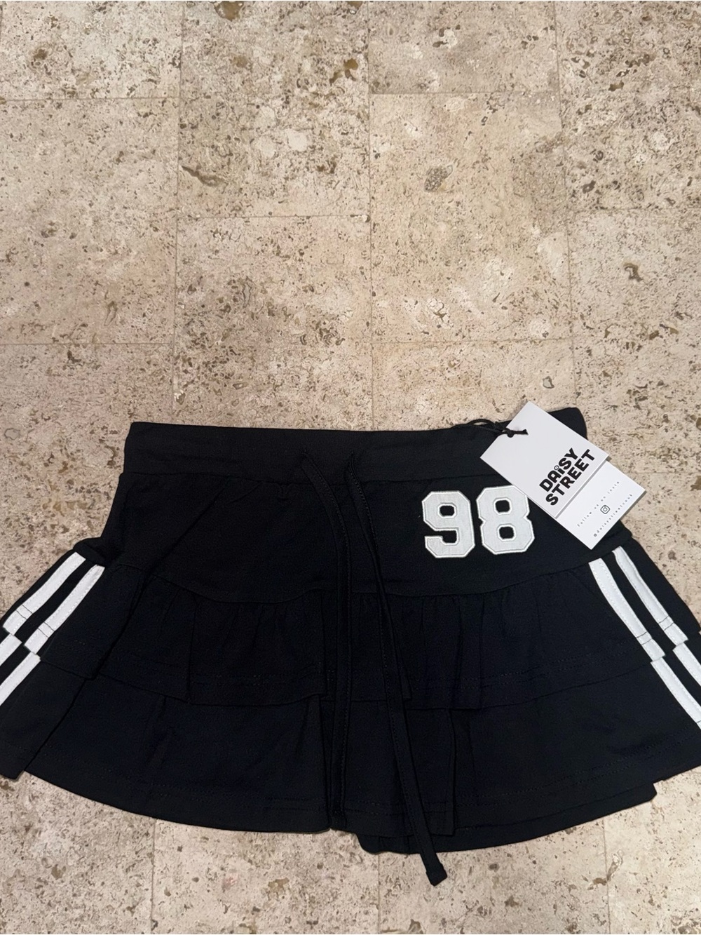 Daisy Street Black Tiered Ruffle Blockette Mini Skirt